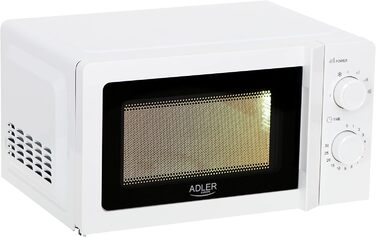 Мікрохвильова піч Adler AD 6205, 700 Вт, 20 л, біла