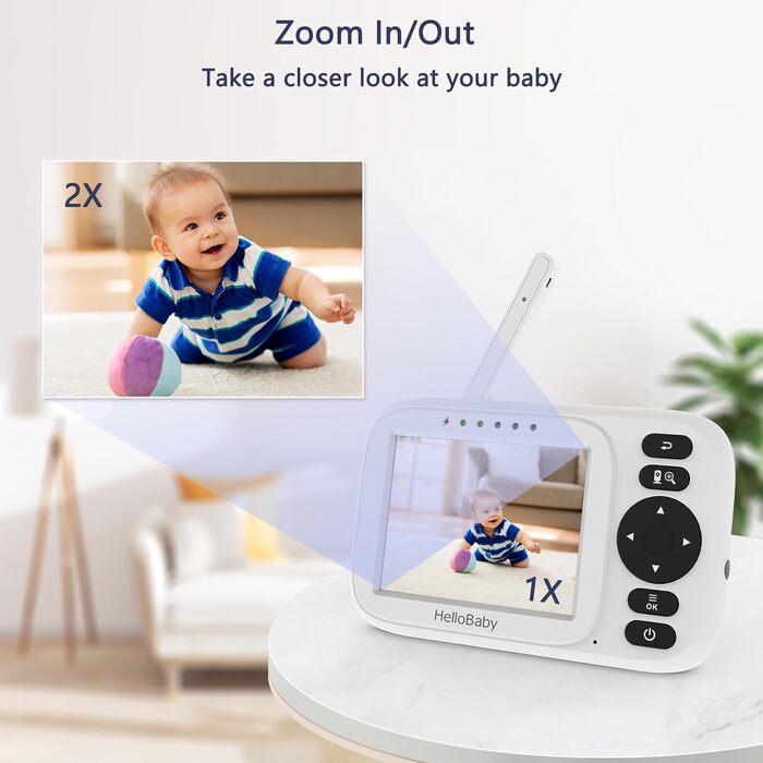 Радіоняня HelloBaby з камерою, відеоняня без Wi-Fi, 3.2