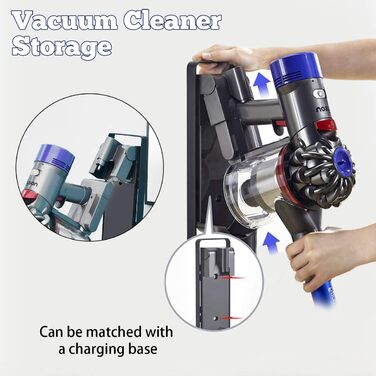 Підставка-держатель для пилососа Queta з вуглецевої сталі для Dyson V11/V10/V8/V7/V6/DC58/DC59/DC62/DC74, без свердління стін