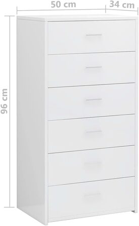 Сервант vidaXL з 6 шухлядами, комод-шкаф з великим простором для зберігання, сучасний бетонно-сірий, деревостружкова плита, для вітальні