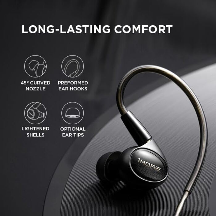 Навушники 1MORE P50 з MMCX кабелем, Hi-Res Audio, 3.5mm, глибокий бас, мікрофон, керування, для музики та ігор