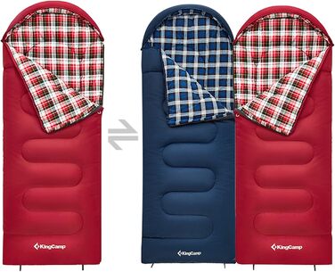 Дитячий зимовий спальний мішок KingCamp Cloud 300 XL, широкий, бавовна