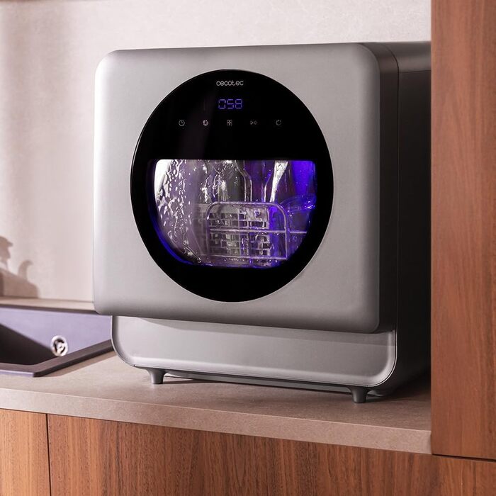 Посудомийна машина Cecotec Bolero Aguazero 1150 Dark Inox на 3 комплекти посуду: компактна, енергоефективна, сенсорне управління, 6 програм