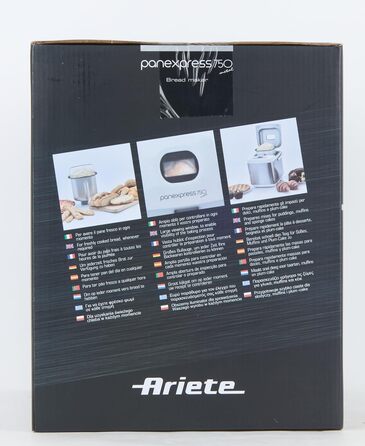Хлібопіч Ariete 132 Panexpress 750 Metal, 19 програм, 500 г, нержавіюча сталь, для хліба, піци, випічки, замішування та закваски