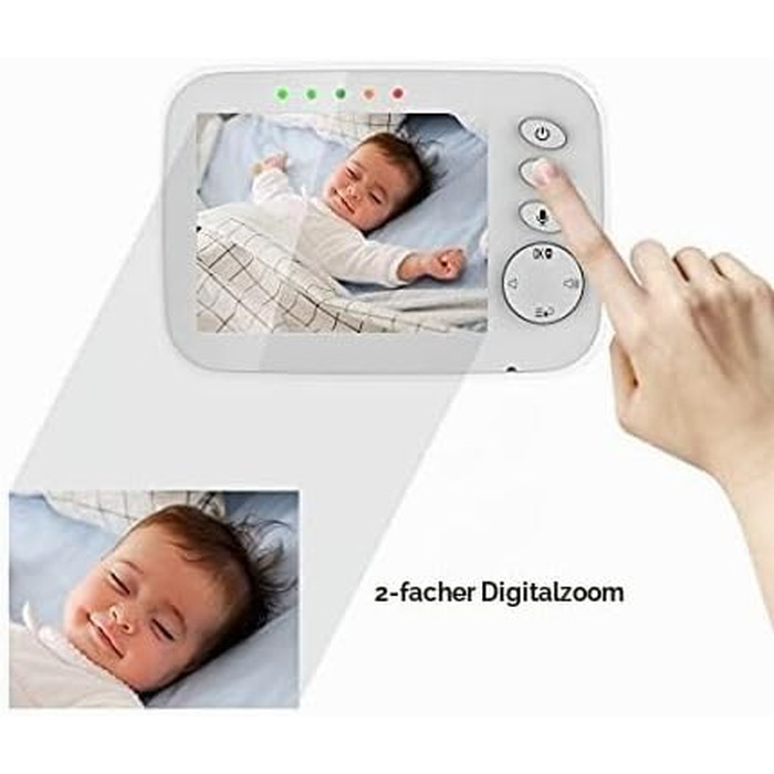 Відеоняня Baby Phone з 3.2-дюймовим LCD-дисплеєм, HD цифрова камера з нічним баченням, 2.4 GHz та двостороннім зв'язком