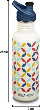 Спортивна пляшка для води Klean Kanteen Classic Retro-Punkt, сталева, 800 мл