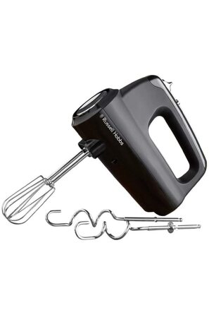 Ручний міксер Russell Hobbs 24672-56, матовий чорний: 5 швидкостей, турбофункція, набір вінчиків та гаків для тіста