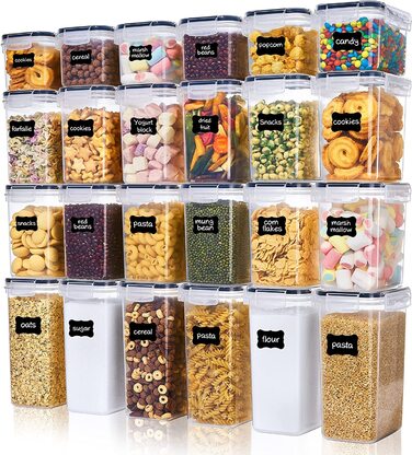 Набір контейнерів для зберігання Vtopmart: 32 шт. з кришкою, BPA-free, для продуктів (борошно, цукор, крупи)