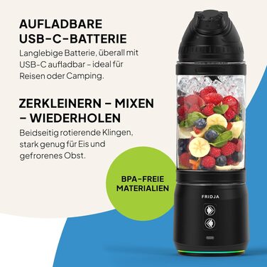 Citrus-прес електричний Fridja Premium One-Touch (чорний) - для апельсинів, лимонів, 400 мл, не розбризкує, нержавіюча сталь, 50 Вт