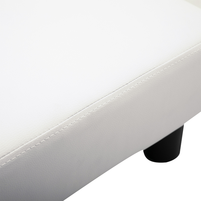 Табурет для ніг HOMCOM Chesterfield зі штучної шкіри, білий, 40x30x24см